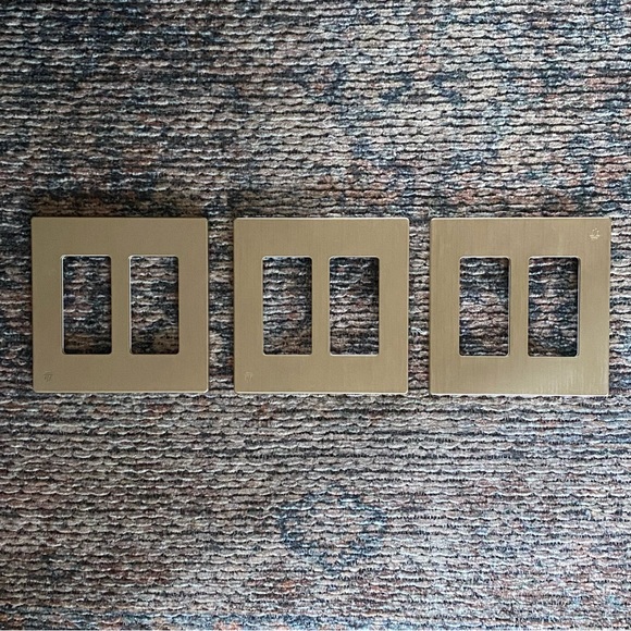 Brushed Gold Outlet Covers (2 gang) - 3 Covers - Picture 2 of 5